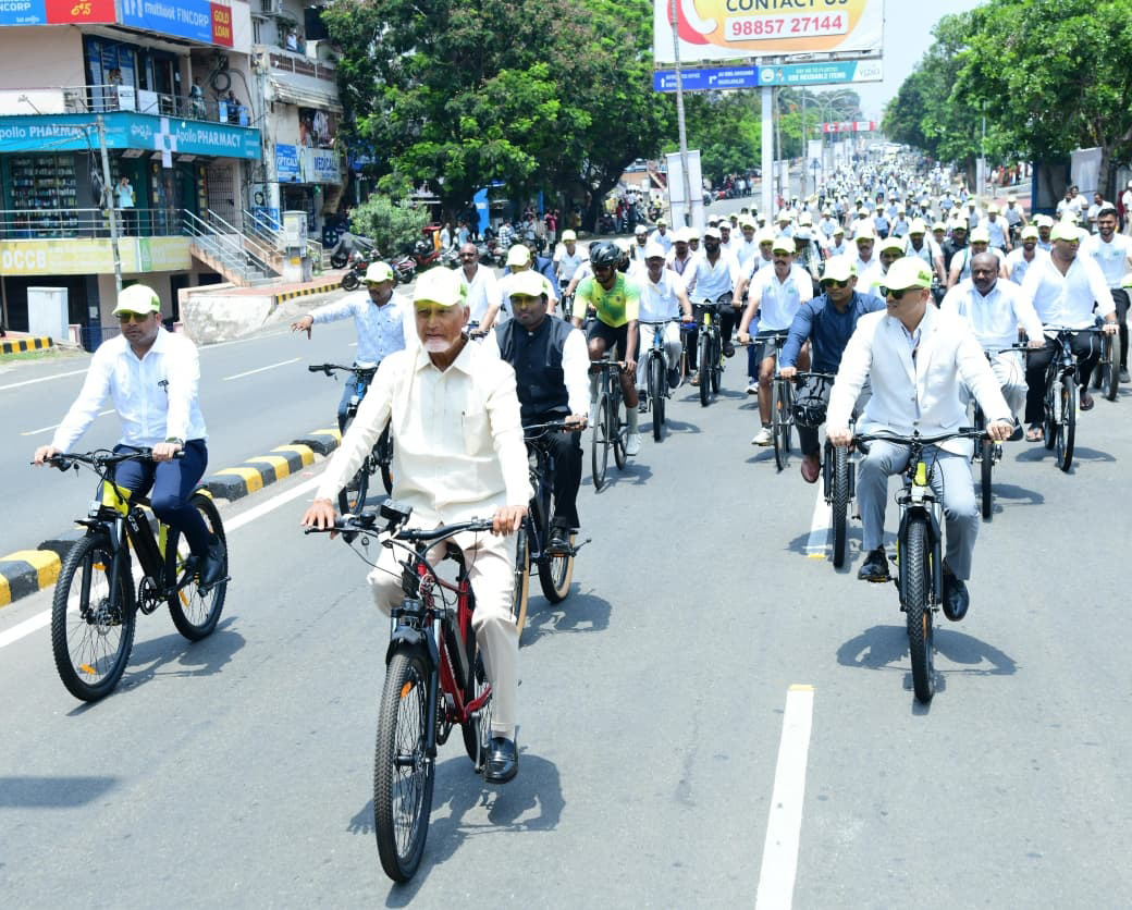 cycling event, AP CM, Andhra Pradesh CM, Naidu, Event