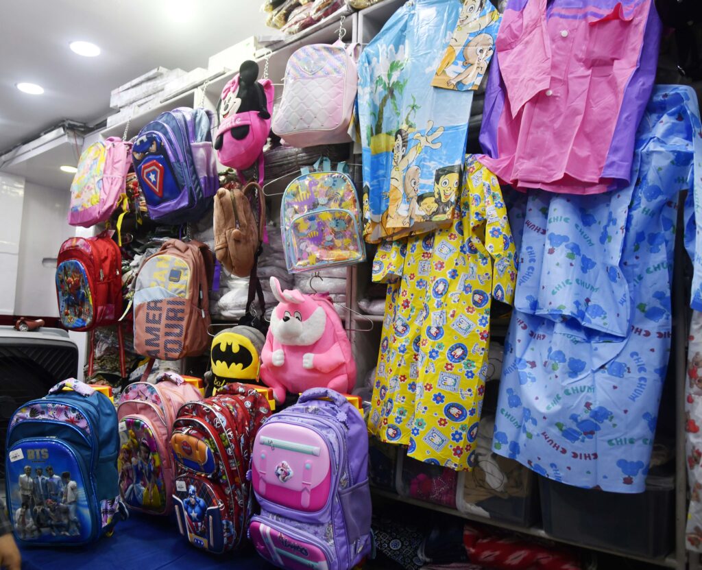 Addressing the media on Wednesday, Mohammed Ilyas Bukhari said that the showroom has stocked the latest collection of raincoats, umbrellas, school bags, college backpacks and trolley bags to cater to the needs of students, travelers and working professionals.