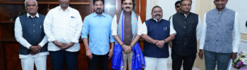 Hyderabad, July 13: Telangana Chief Minister A. Revanth Reddy met Kishor Makwana, Chairperson of the National Commission for Scheduled Castes (NCSC), and outlined the state government's initiatives for the welfare and empowerment of Scheduled Castes. The Chief Minister said the government has taken significant steps to eliminate caste discrimination among students. He stated that Young India Integrated Residential Schools are being constructed on 25 acres in every Assembly constituency, with efforts underway to make them operational from the next academic year. He said the government has also established Telangana Public Schools to provide education from Nursery to Class XII, along with breakfast and lunch on campus and transportation facilities for students. He added that the number of Telangana Public Schools is being increased, particularly in the Core Urban Region. Revanth Reddy said the state is providing Scheduled Castes with opportunities exceeding their proportion in the population and has ensured representation for SCs in key positions in politics and other sectors. He also noted that the government is implementing **SC sub-classification**. The Chief Minister urged the NCSC Chairperson to facilitate greater support and assistance from the Central Government for the welfare and development of Scheduled Castes in Telangana. Pic: Style Photo Service