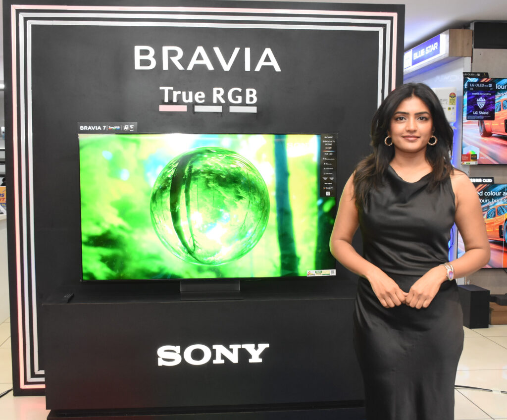 Sony India, in association with Bajaj Electronics, launched its new BRAVIA True RGB TV range at Bajaj Electronics in Panjagutta on Wednesday. Eesha Rebba was the Chief Guest.