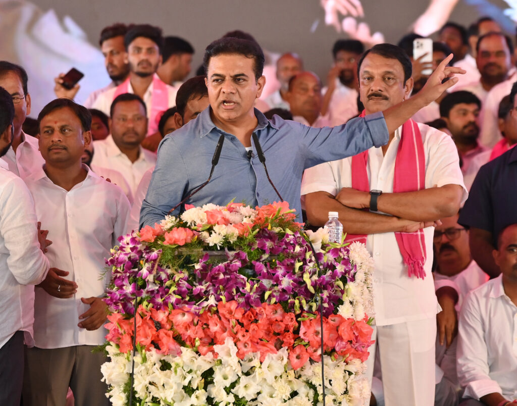 Bharat Rashtra Samithi (BRS) Working President K.T. Rama Rao (KTR) on Saturday addressed the 'Yuva Sangrama Sadassu' at Saroornagar Stadium in Hyderabad. During his speech, KTR accused the ruling Congress government of failing to implement the promises made in its pre-election 'Youth Declaration' and alleged that unemployed youth had been betrayed. He called upon the youth to politically reject the Congress leadership, including Rahul Gandhi, Priyanka Gandhi and Chief Minister A. Revanth Reddy, over what he described as unfulfilled commitments related to jobs and employment.