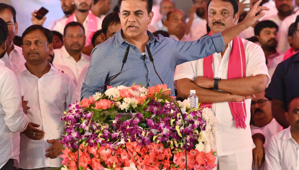 Bharat Rashtra Samithi (BRS) Working President K.T. Rama Rao (KTR) on Saturday addressed the 'Yuva Sangrama Sadassu' at Saroornagar Stadium in Hyderabad. During his speech, KTR accused the ruling Congress government of failing to implement the promises made in its pre-election 'Youth Declaration' and alleged that unemployed youth had been betrayed. He called upon the youth to politically reject the Congress leadership, including Rahul Gandhi, Priyanka Gandhi and Chief Minister A. Revanth Reddy, over what he described as unfulfilled commitments related to jobs and employment.