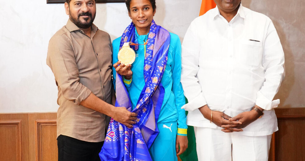 Telangana Chief Minister A. Revanth Reddy on Saturday congratulated Pravallika Narimalla, a student of a Gurukul Degree College under the Telangana Social Welfare Residential Educational Institutions Society (TGSWREIS), for winning the gold medal in the women's 4×400 metres relay at the first Asian Under-23 Athletics Championships 2026 held in Ordos, China.The Chief Minister lauded Pravallika's outstanding achievement, describing it as a matter of pride for both Telangana and the nation. Minister Adluri Lakshman Kumar, along with senior officials, met the Chief Minister at the MCRHRD Bodhi Pavilion and briefed him on the athlete's success.Revanth Reddy wished Pravallika continued success in her future competitions and said her accomplishment would inspire young sportspersons across the State.