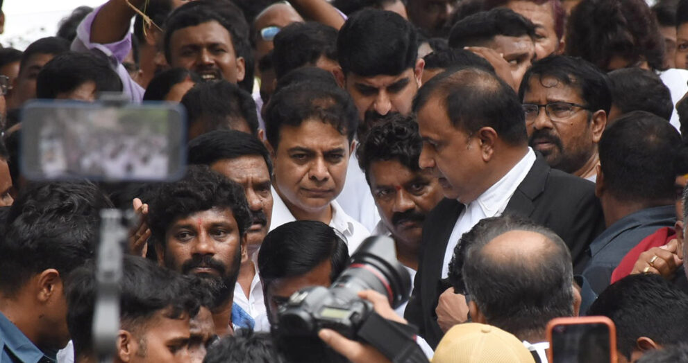 BRS leader Rama Rao appears before court in Formula E race case The Telangana ACB filed a chargesheet in March in the Formula E race case in which Mr. Rao is the prime accused. Pic: Style Photo Service