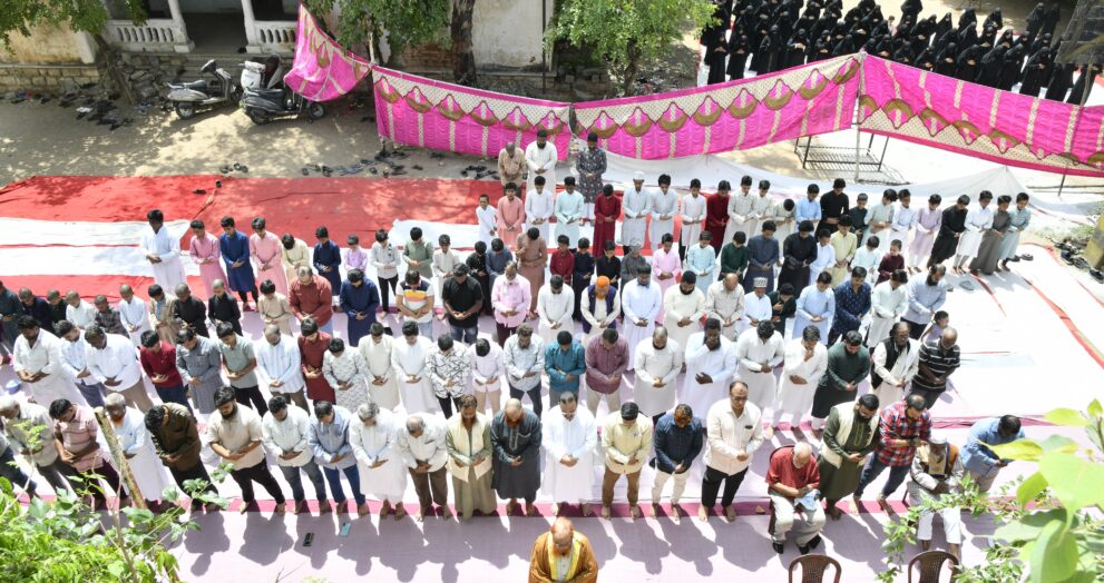 A prayer for rain at Maidan Islamia High School was held.
