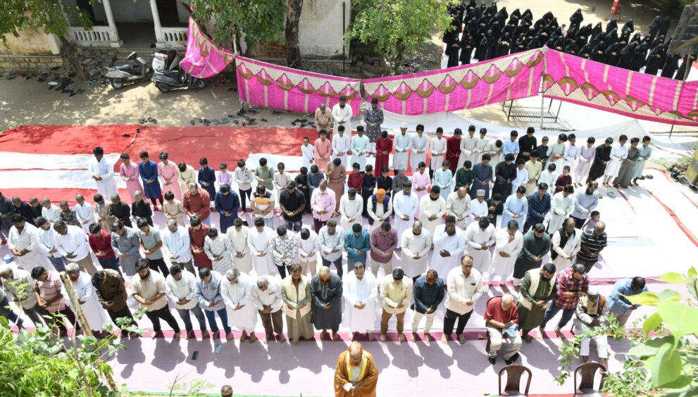 A prayer for rain at Maidan Islamia High School was held.