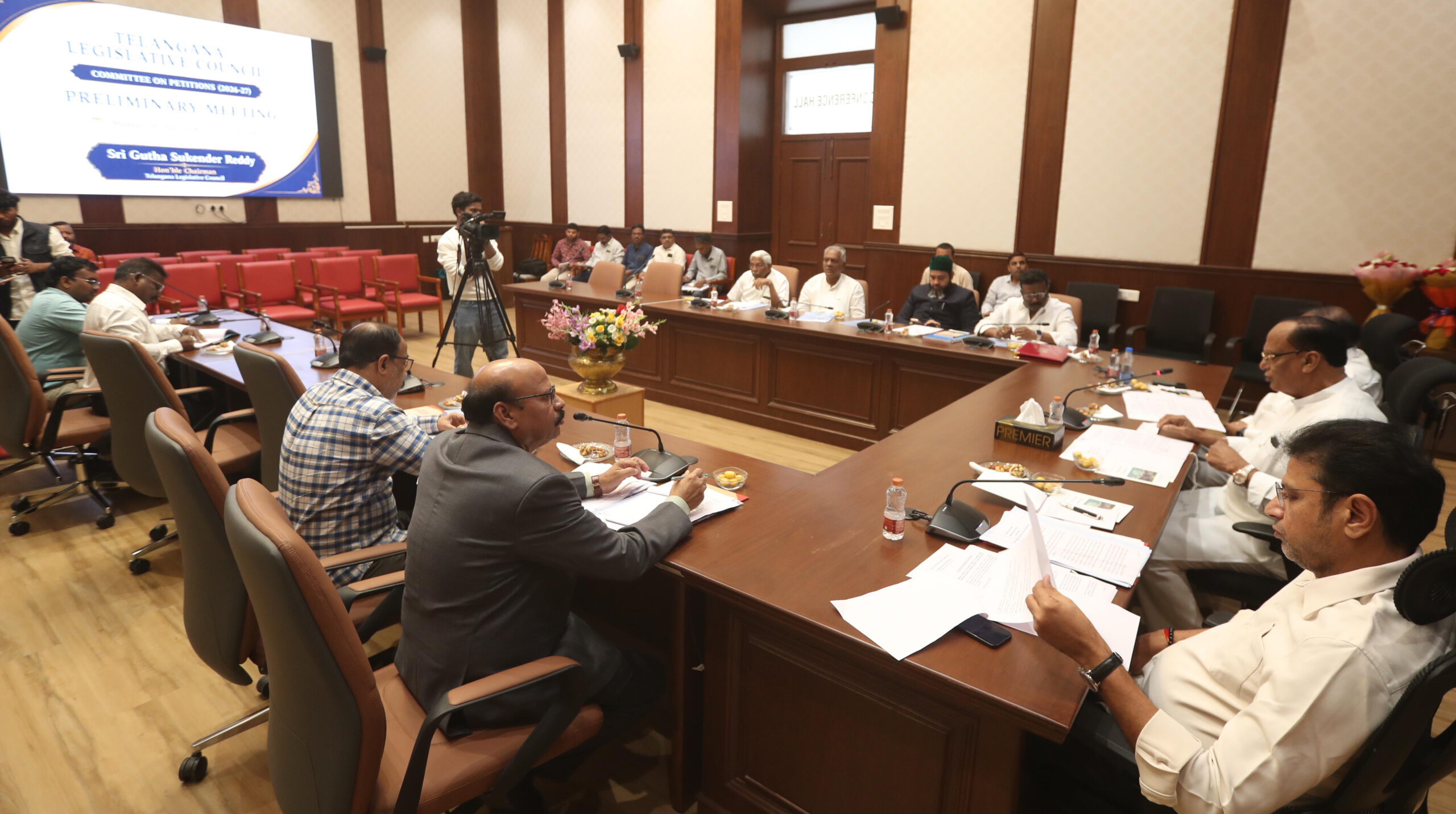 The first meeting of the Telangana Legislative Council Petitions Committee was held on Monday in Hyderabad. The meeting took place at the Conference Hall of the Telangana Legislative Council. It marked the beginning of the committee’s work for addressing public petitions. Senior political leaders and legislative officials attended the important meeting.